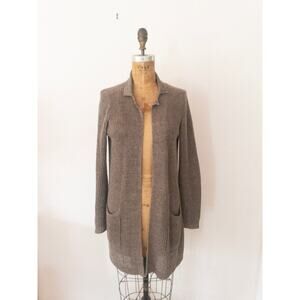 Eileen Fisher Women's Organic Linen Open Front Knit Cardigan Sweater Size Small